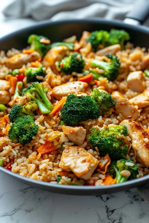 como hacer arroz con brócoli y pollo