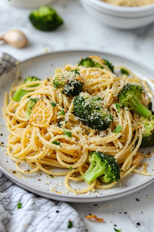 elaboracion espaguetis con brócoli