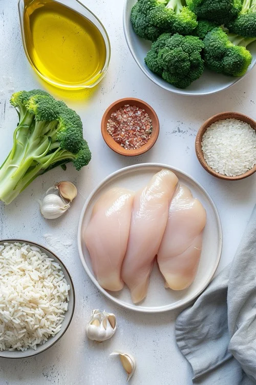 ingredientes arroz con brócoli y pollo
