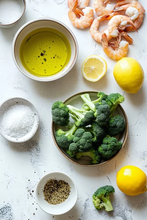 ingredientes brócoli con langostinos