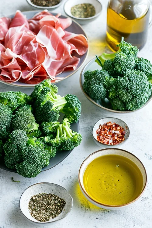 ingredientes brócoli salteado con jamon